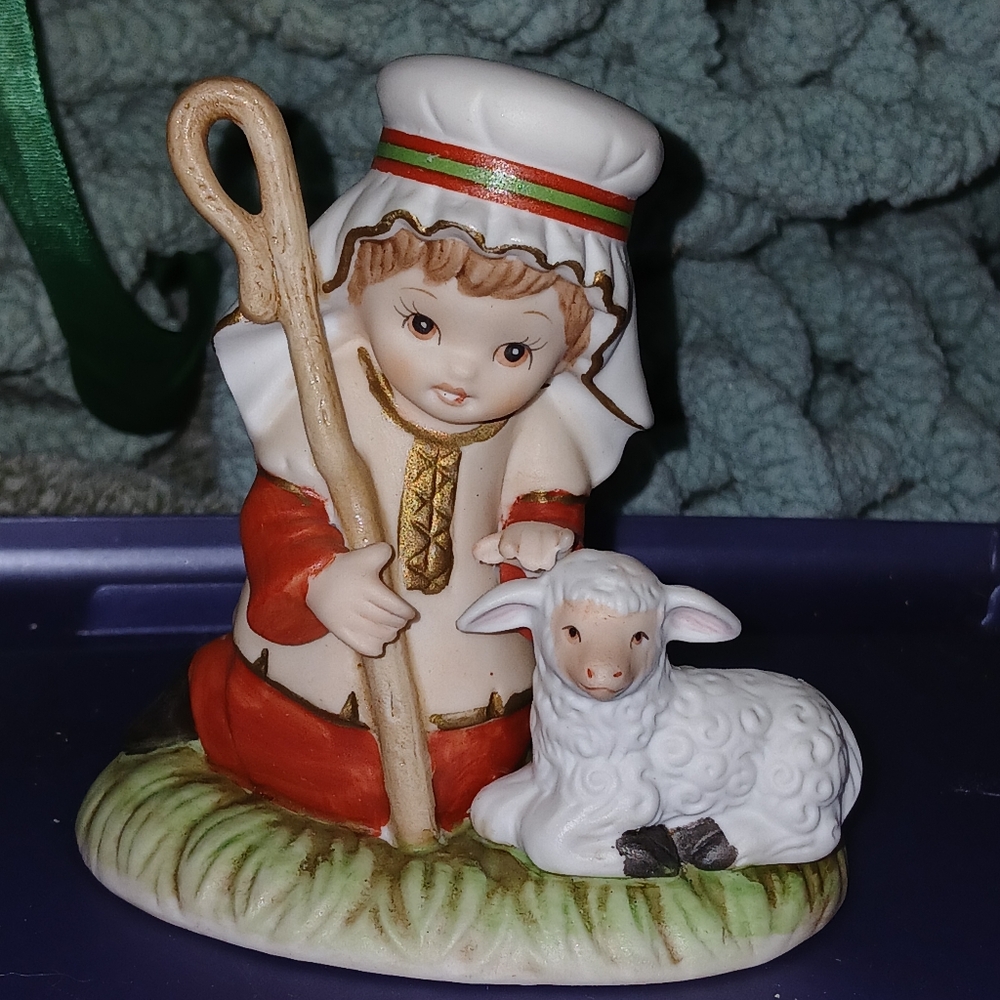 Vintage Homco Nativity Christmas Shepherd Boy with Lamb #5257